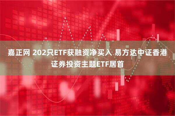 嘉正网 202只ETF获融资净买入 易方达中证香港证券投资主题ETF居首